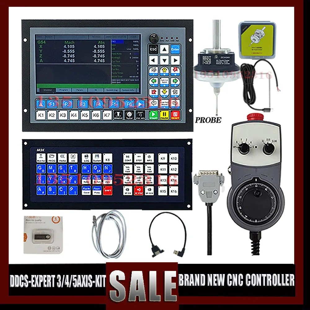 

Ddcs-expert Cnc Offline Controller Kit 3/4/5 Axis+latest Extended Keyboard +3d Edge Finder+handwheel Mpg Replaces Ddcsv3.1