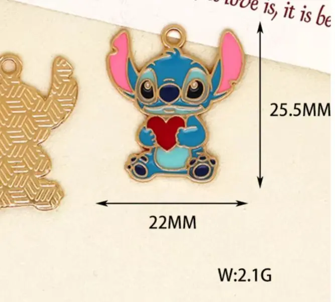 5pcs/lot anime cartoon love heart rose Pendants Necklace Charms for Handbags Key Chain Accessories DIY Jewelry Making Gifts