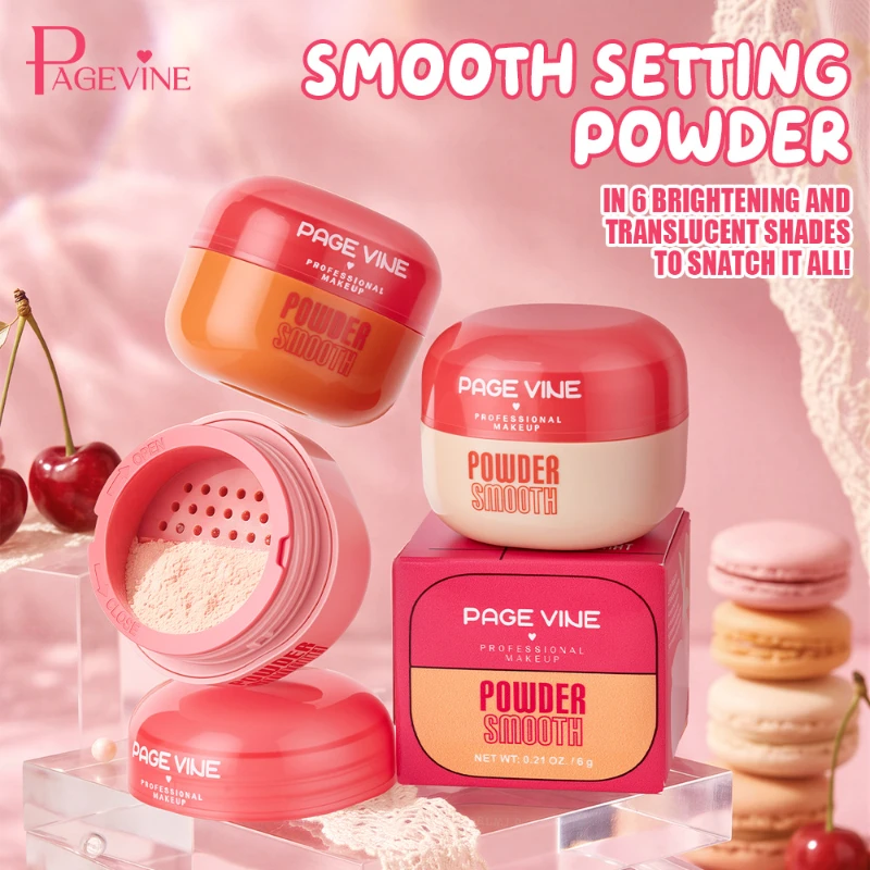 Page Vine Matte Setting Powder Natural And Long-lasting Oil Control Soft Matte Texture 6 Shades Blusher Face Makeup