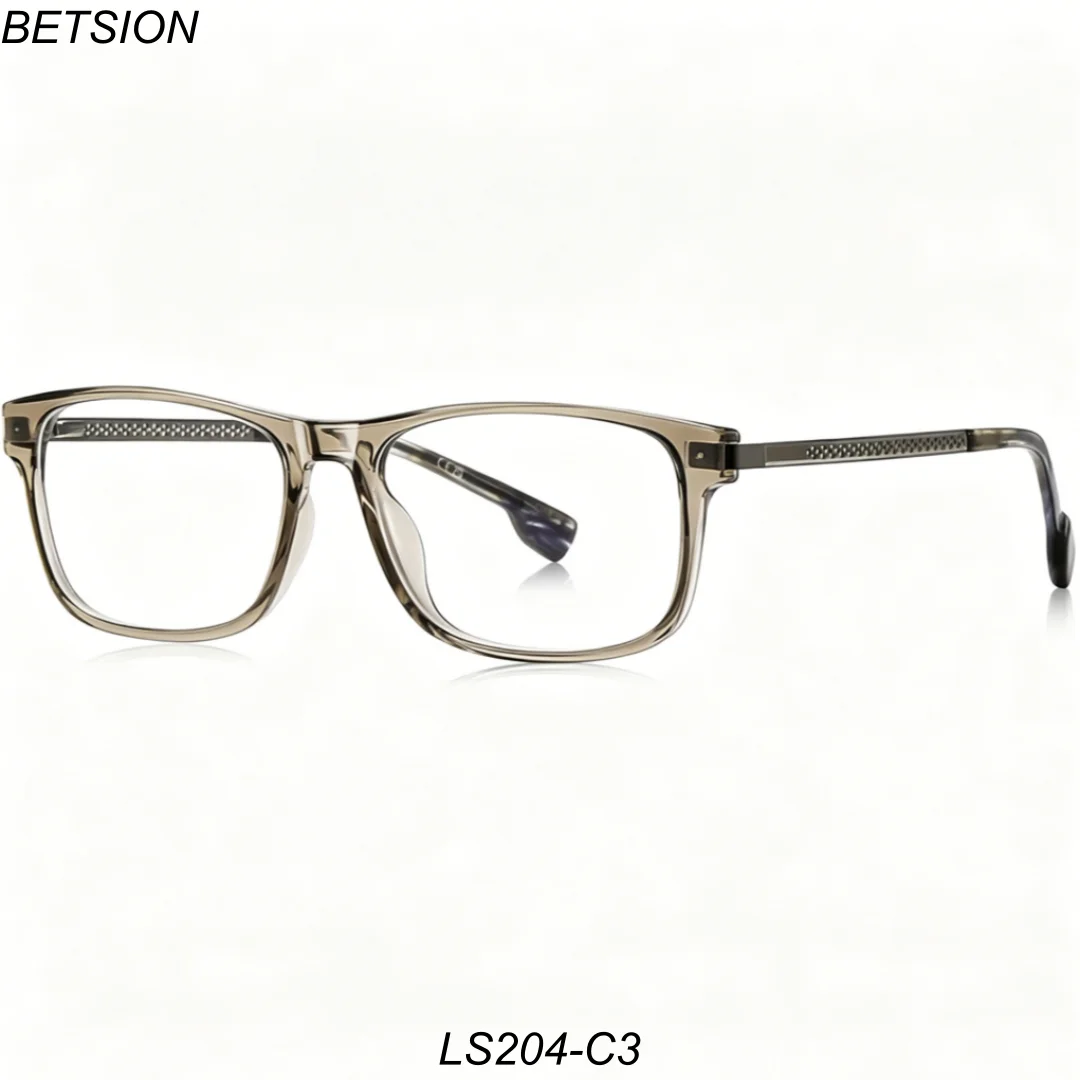 Retro Blue Light Blocking Design Men's Reading Glasses Square Rectangle Frame Glasses Customizable Prescription