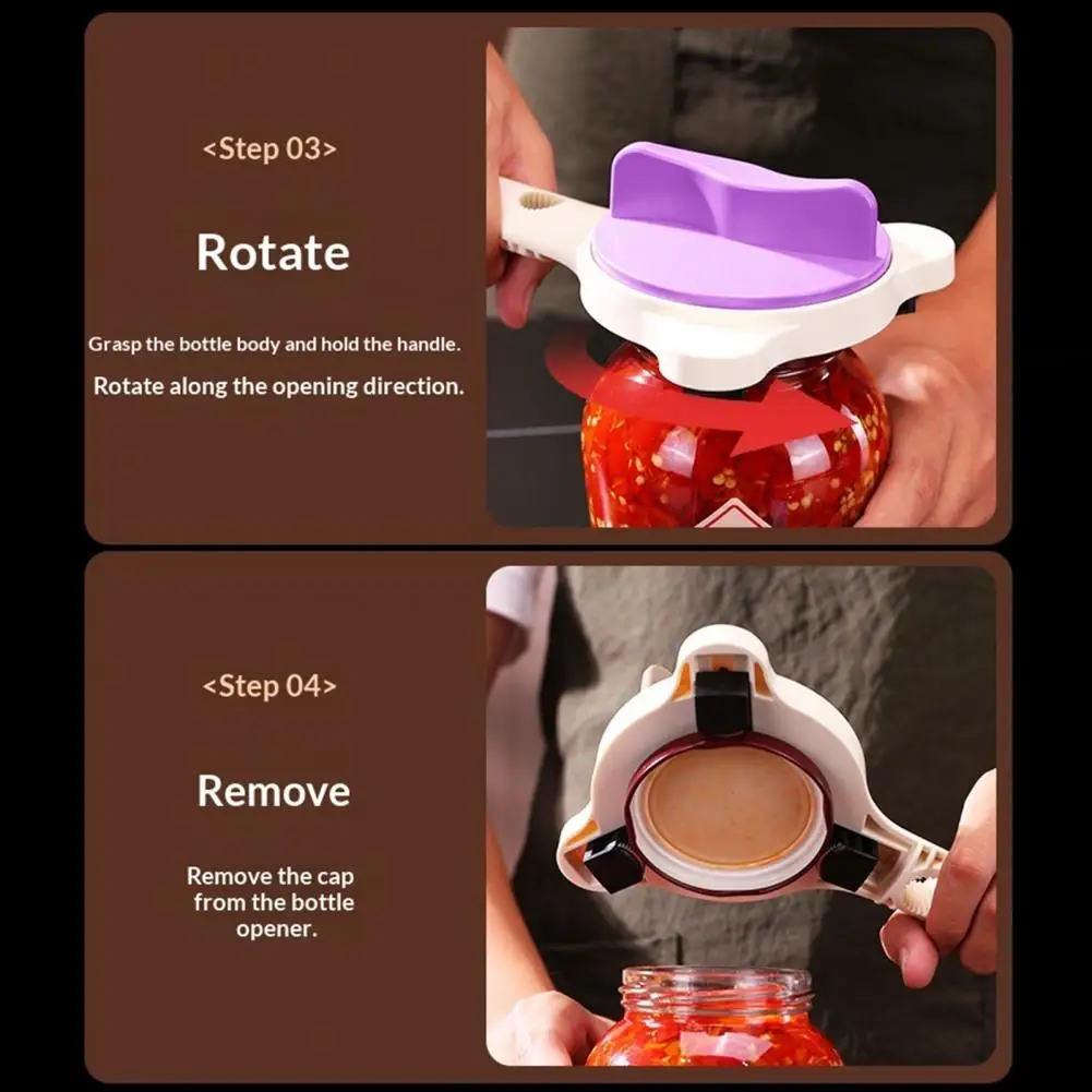 Ergonomic Jar Opener Strain-free Jar Opener with Adjustable Capper Mechanism Long Handle Bottle Lid Remover Non-slip Easy Grip
