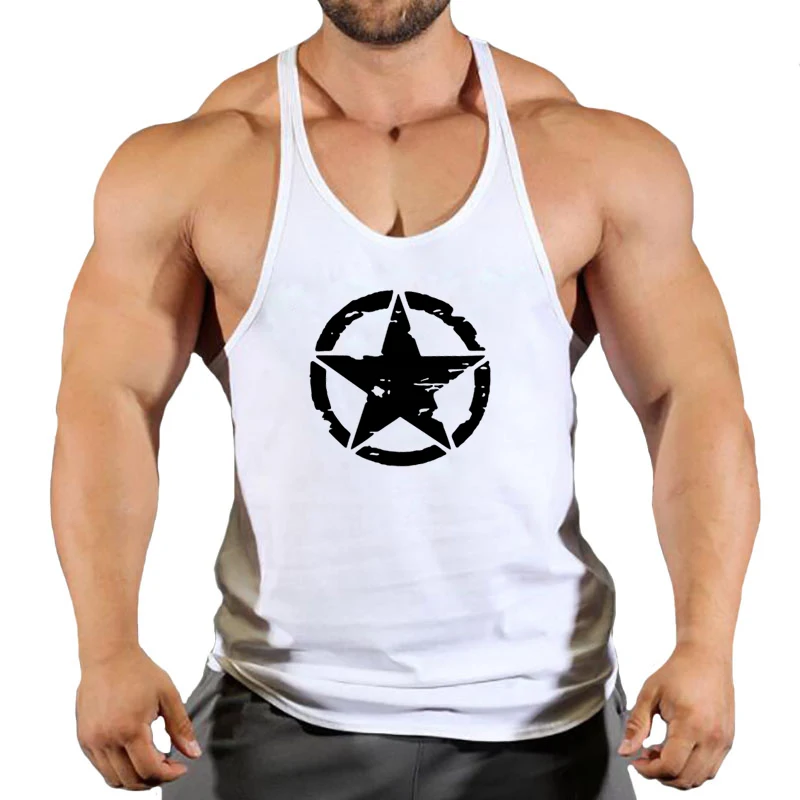 Fitness Man Bodybuilding Shirt Men Men\'s Singlet Gym Vest Stringer Sleeveless Sweatshirt T-shirts Suspenders Man Clothing Top