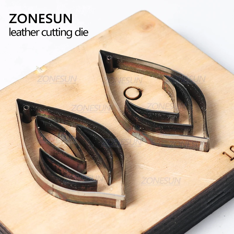 ZONESUN T10 Custom Cut Out Leather Earring Cutting Die Steel Rule Die Leather Tools For Die Cutting Machine Press
