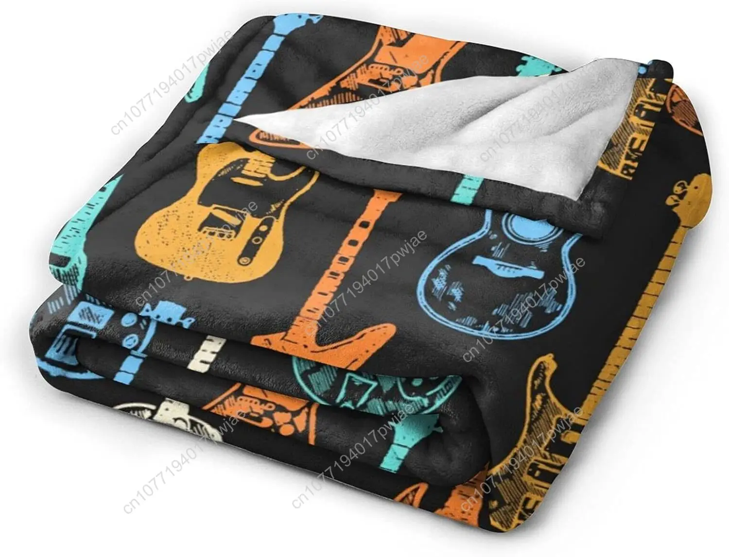 Guitar Soft Throw Blanket All Season Microplush Warm Blankets Lightweight Tufted Fuzzy Flannel Fleece Throws Blanket for Bed Sof