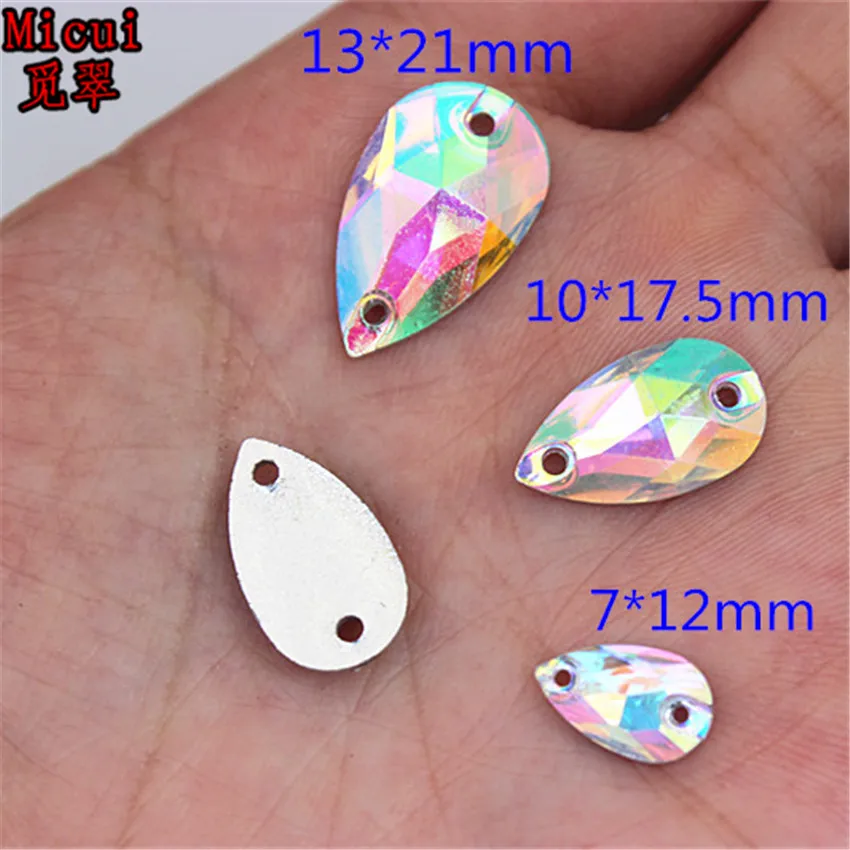 200-50pcs Drop/Horse Sewing Crystal AB Rhinestone Resin Crystal Strass Applique Flatback Sew On Stones for Wedding Dresses MC66