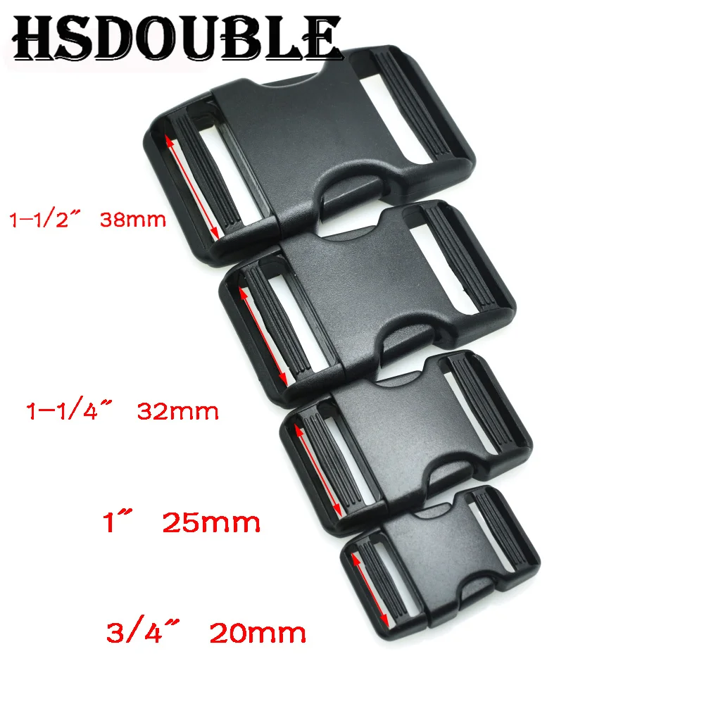 2 Pcs/Pack 20mm 25mm 32mm 38mm Side Release Buckle Dual Adjustable Belts Tactical Backpack Straps Webbing Bag Parts Accessories