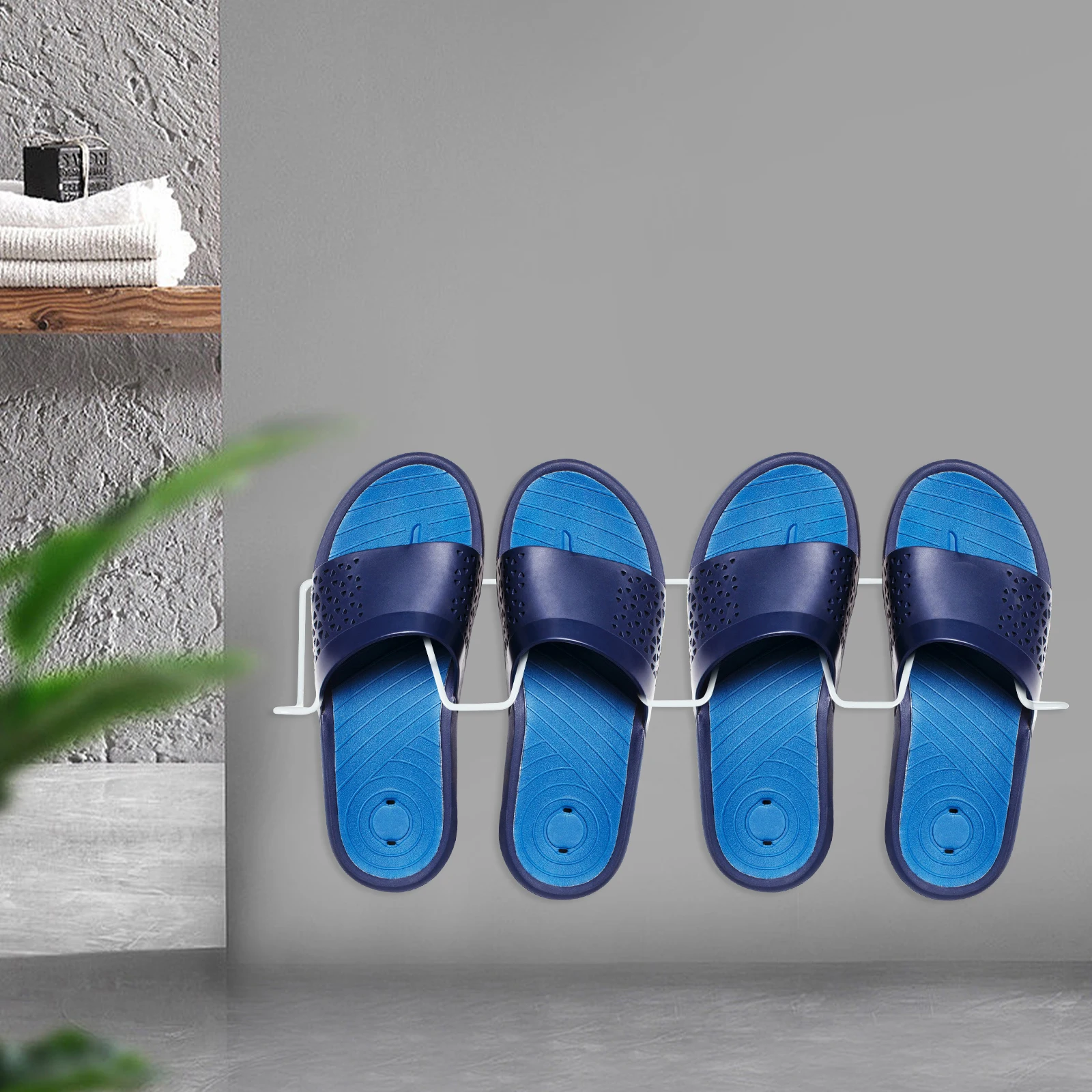 

Wall Mounted Rack No Wall Mounted Shoe Storage Punching Storage Organizer Bathroom Slippers Shelf Shoes Hanger Hallway