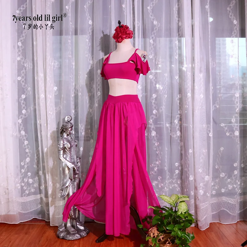 Saias de dança do ventre trajes prática de treinamento 12 - saia angular desempenho dividido para mulheres CCA13