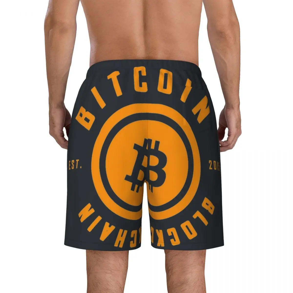 Bitcoin Cryptocurrency Board Shorts Summer Bitcoin BTC Surfing Board Short Pants Males Quick Dry Plus Size Swimming Trunks