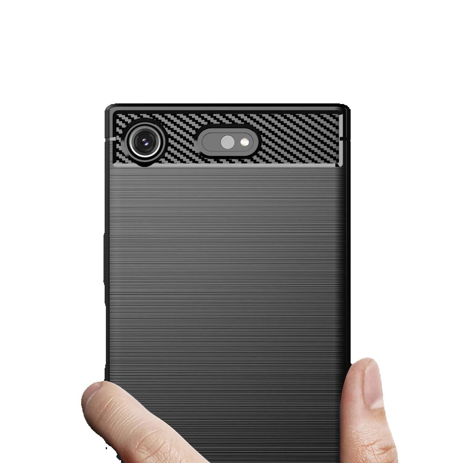 소니 Xperia 컴팩트 XZ1 용 충격 방지 실리콘 케이스, 소니 Xperia XZ1 미니 소프트 폰 커버, 탄소 섬유 케이스