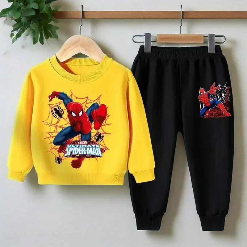 2025 Nuovi bambini Felpe casual Ragazzi Bambino Cartoon Abbigliamento Girocollo Stampa comica Pullover Pantaloni 2 pezzi Tute a maniche lunghe