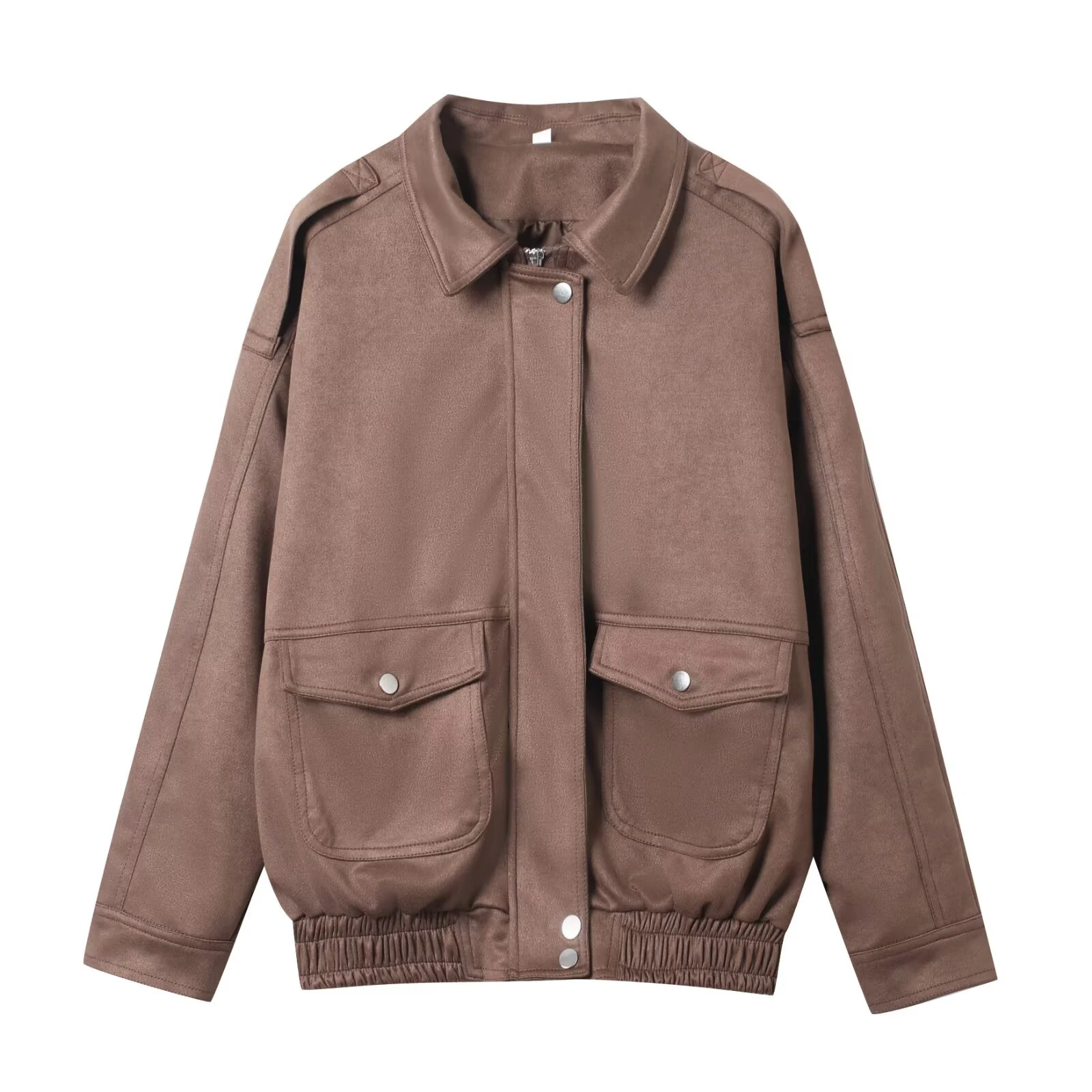 

European and American style autumn new women's clothing design loose and versatile suede texture loose jacket jacket jacket