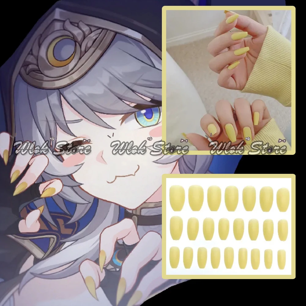 Juego Honkai Star Rail Cipher Cosplay peluca gris pelo blanco Cifera moneda voladora uñas postizas para mujeres accesorios de fiesta de Halloween