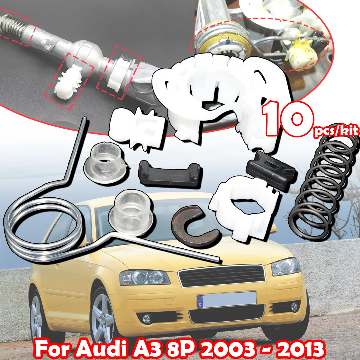 

For Audi A3 8P 2003 - 2013 Gear Shifter Selector Lever Shaft Gear Stick Spring Bushing MT Shift Issue Fix Linkage End Gearstick