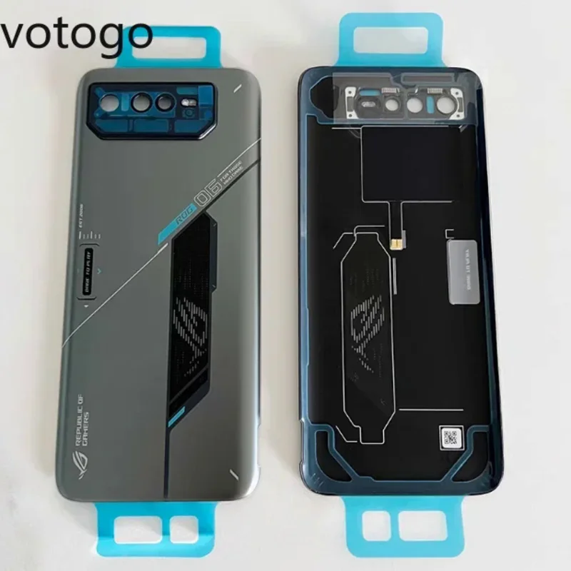 Original repair for Asus ROG Phone 2 3 5 5S 6 7 Pro rear battery back cover glass door lid shell case housing-no lens replace