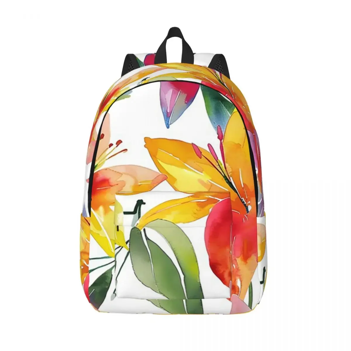 Water Color Bright Floral Seamless Backpack BookBag Children School Bag Laptop Shoulder Bags for Men Women