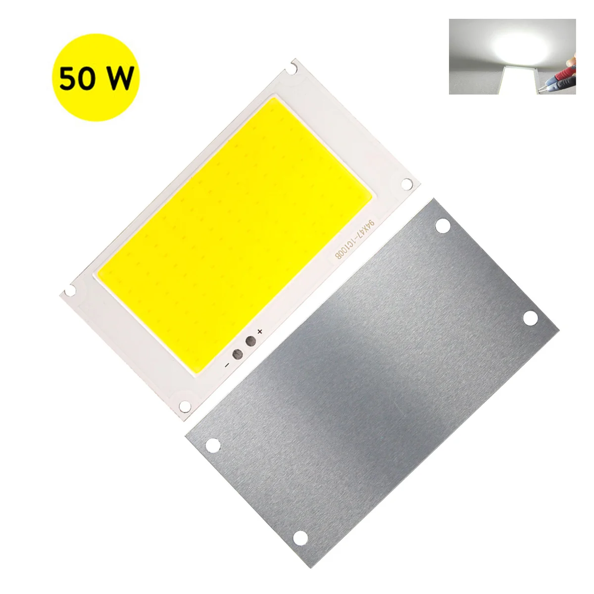 94*47mm Ultra Bright 50W DC 3V 3.7V COB LED Light Source Chip On Board Cool White for DIY Working Lamps