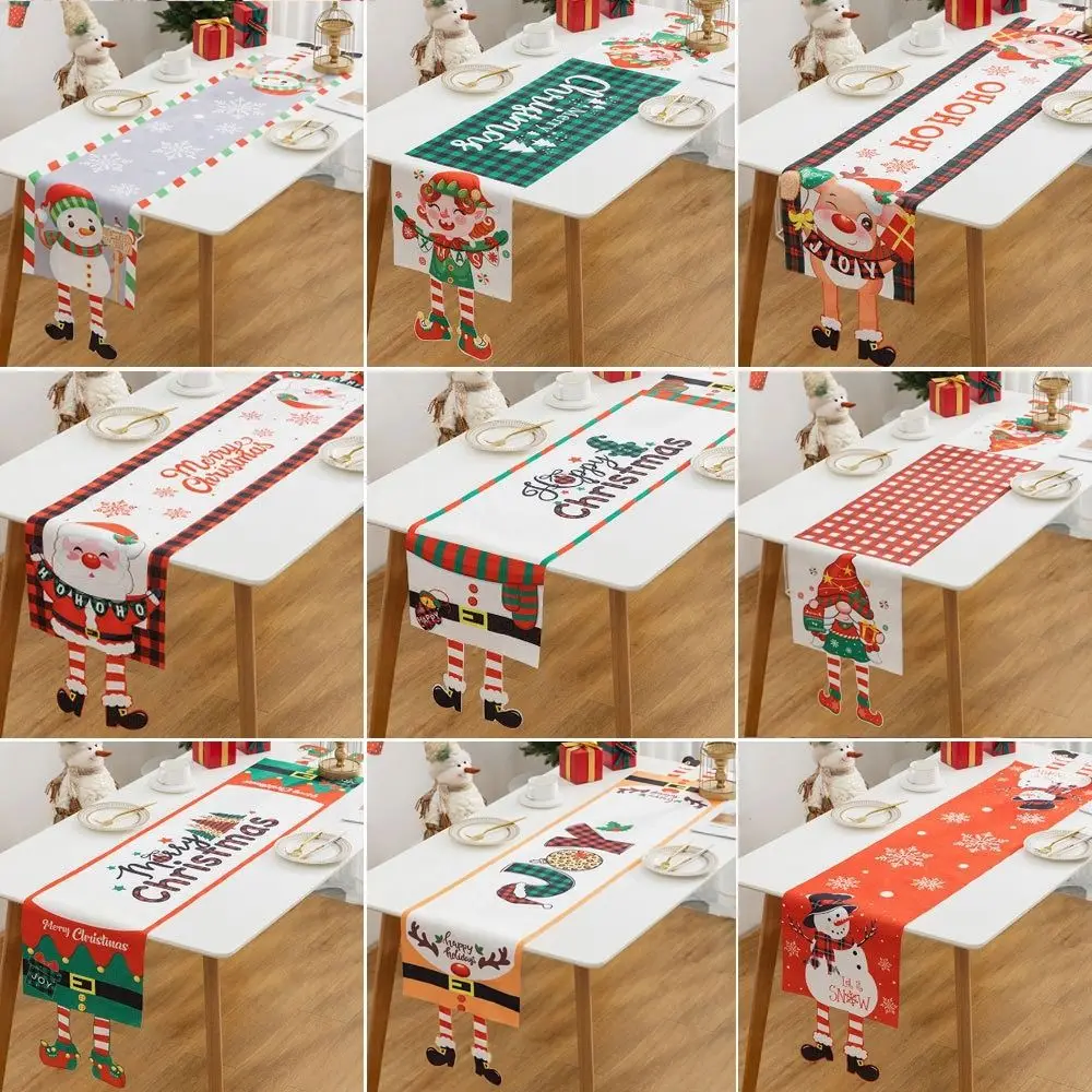New Fabric Christmas Tablecloth Navidad Merry Christmas Table Runner Xmas Ornament Table Decoration Table Flag Christmas