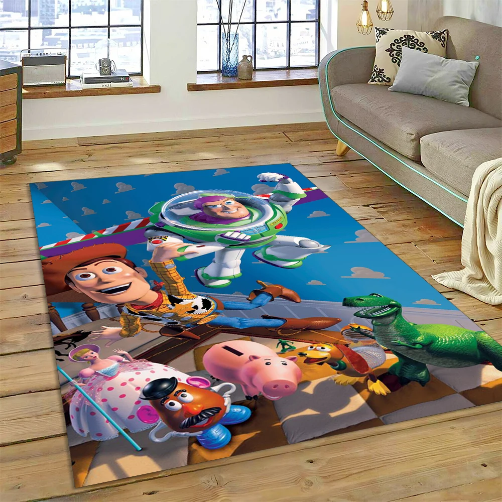 3D Toy Story Disney Cartoon Carpet Rug for Home Living Room Bedroom Sofa Doormat Decor,kid Game Area Rug Non-slip Floor Mat Gift