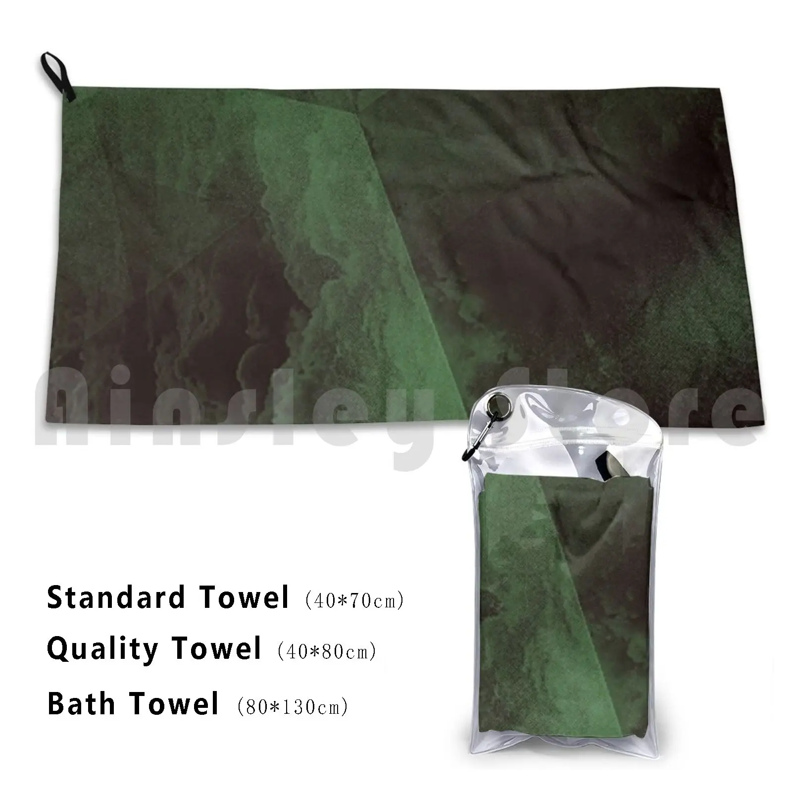 Towel Moss Green , Cloudy , Camouflage Design. 1608 Green Moss Green Cloudy Sage Green Dusky