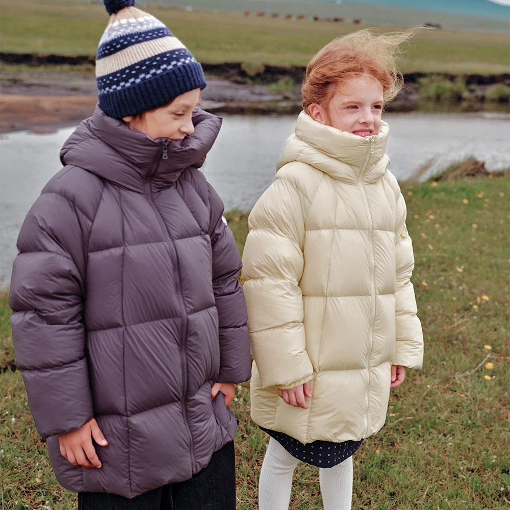 Dave Bella Girls Boys Thicken Down Jacket Children Mid-long Winter Warm Down Coats Windproof Outwear Clothes DK4264008
