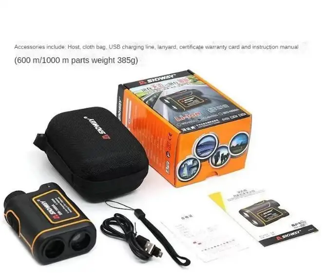 SNDWAY Laser Rangefinder Telescope, 600‑1500M Monocular Laser Distance Meter for Golf, Hunting and Outdoor Distance Measurement