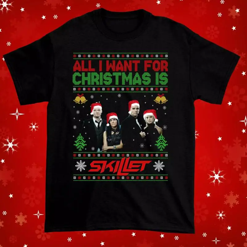 تي شيرت قبيح ما أريده لعيد الميلاد هو مقلاة تي شيرت أسود مقاس عيد الميلاد Vc153