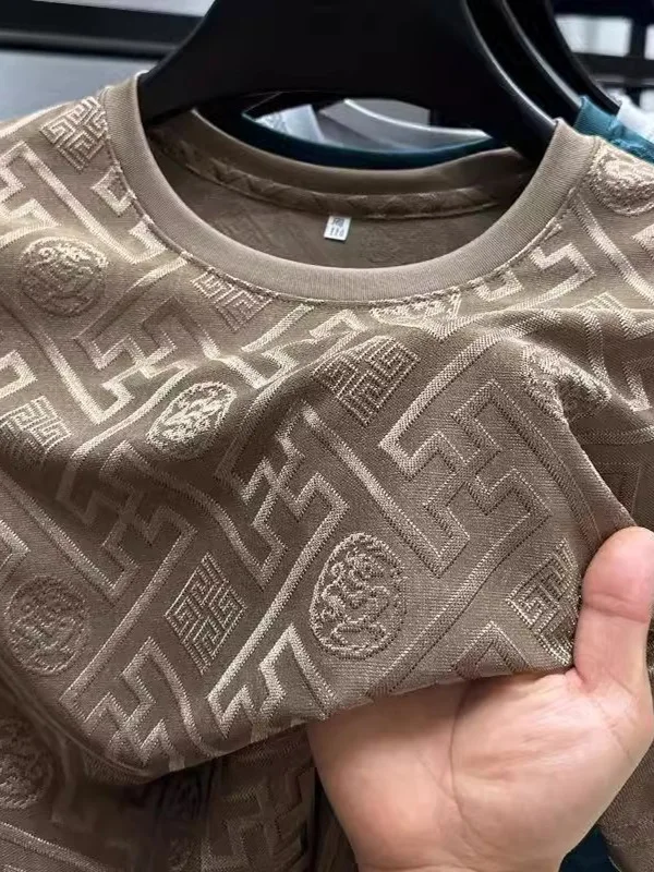 

Ice Silk Men's ort Sve T-irt Cool Sensation Breathable round Ne High End Cool f Sve Top Faionable Urban Sle