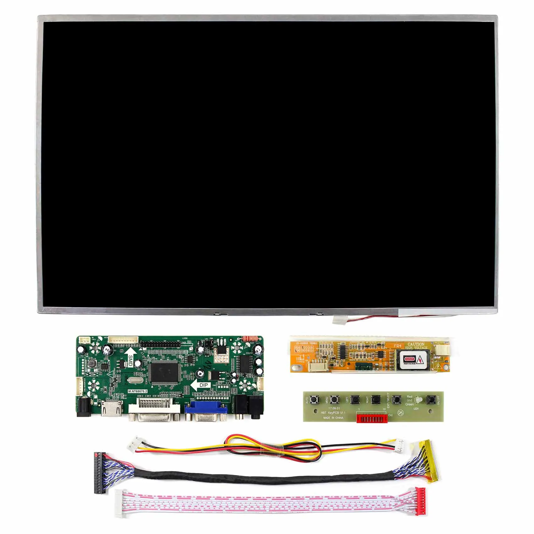 VSDISPLAY 15.4inch 1280x800  LVDS 30pins TFT-LCD Screen with HD-MI DVI VGA AUDIO LCD Controller Board for Laptop Display