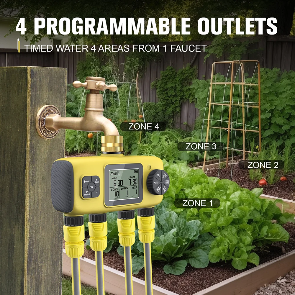 自動散水システム灌漑タイマー真鍮入口 IPX5 防水雨遅延庭 - Smart Garden Project のレビューと価格