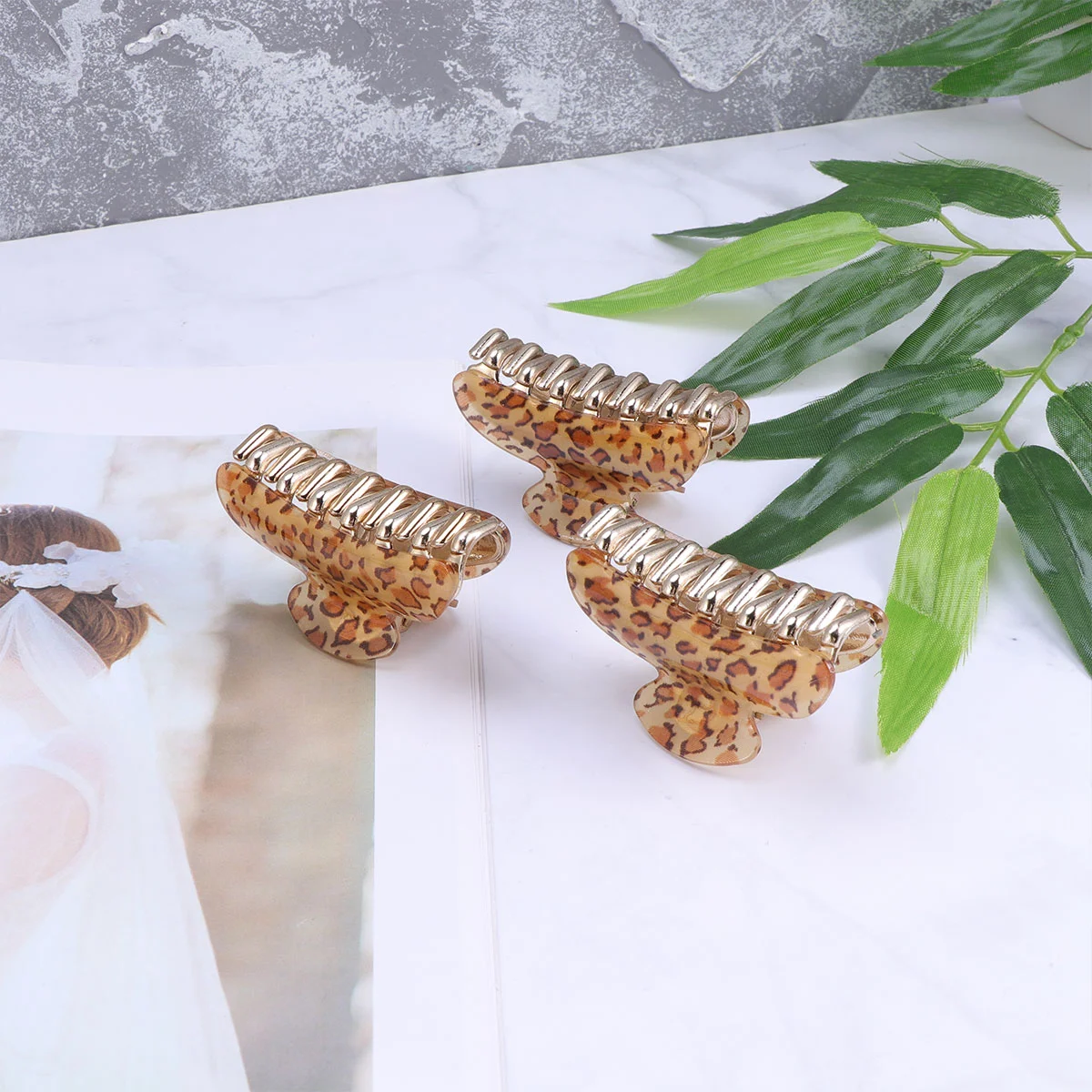 

7 Cm Hair Clip Barrettes Hairdressing Leopard Pin Issue Card Hairpin Girls Clips Women's