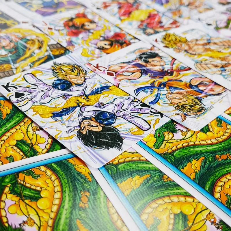 

Dragon Ball Z Playing Cards 54 Cards, Flower Cut Cards, Professional Competitive Bridge, Anime Figurines, Model Gifts Toys
