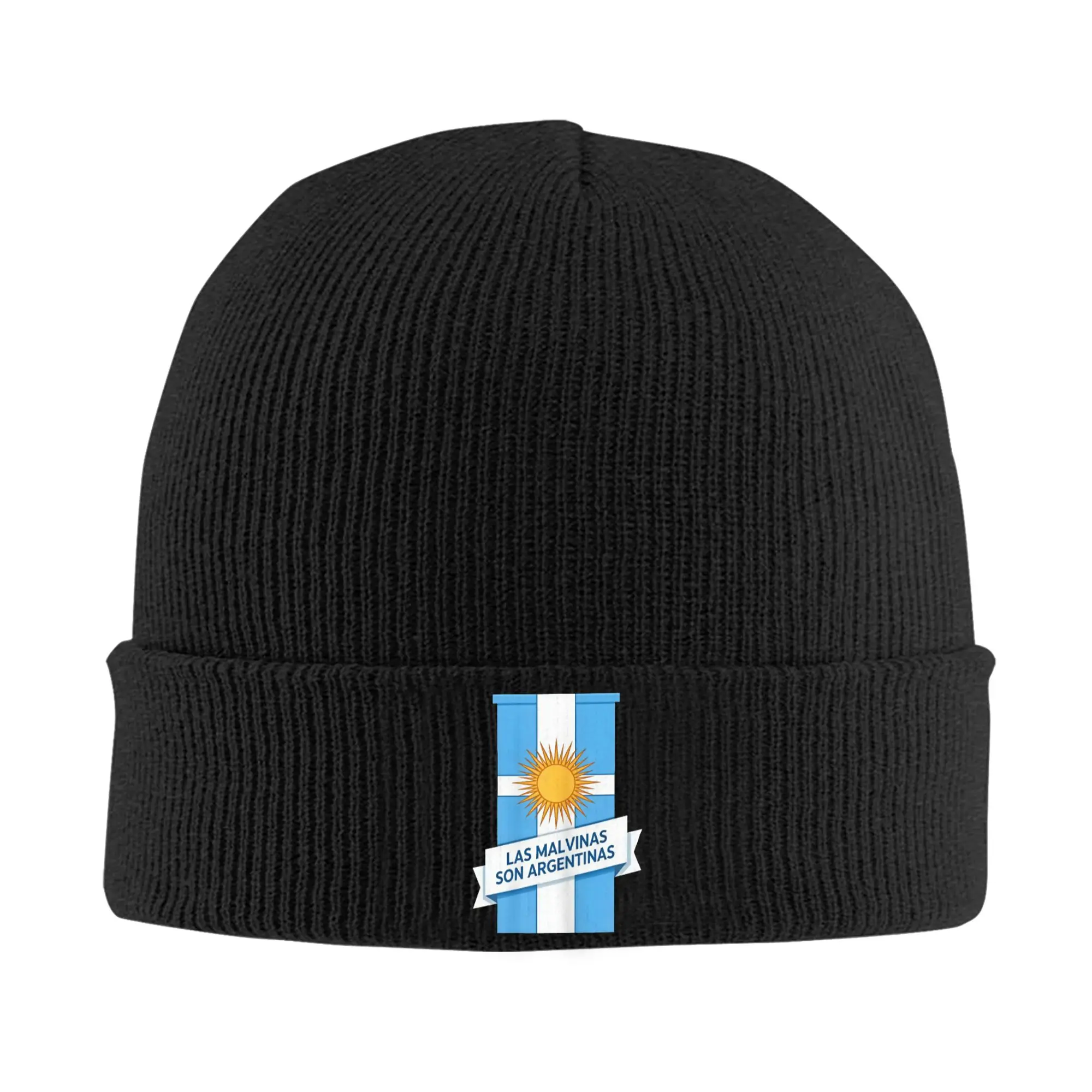 Las Malvinas Son Argentinas Patriotic Argentina Flag Beanie Hats  Bonnet Hats Men Women Cute Kpop Knitted Hat Winter Head Caps
