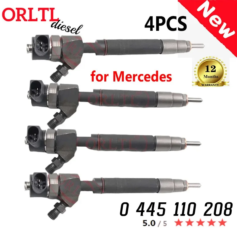 

ORLTL Genuine Fuel Injector 0 445 110 208 NEW 0445110208 A6280700587for Bosch Mercedes-Benz 0986435069 4PCS