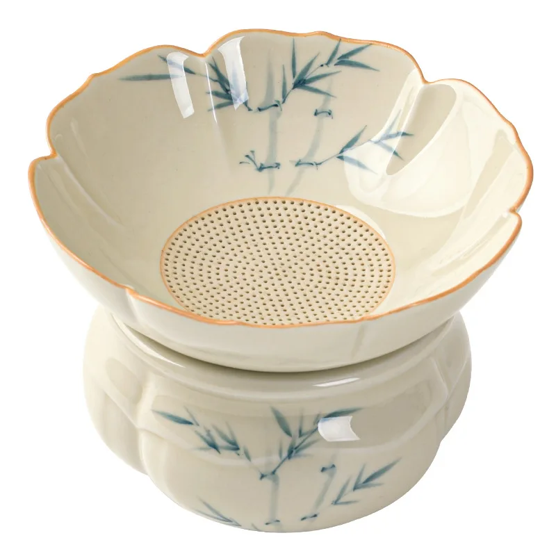 

Hand painted bamboo leak filter filter tea separation partition ceramic tea filter