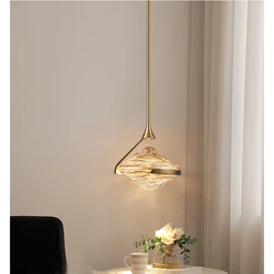 Minimal bedroom glass pendant lamp Modern simple designer Artistic creative study Nordic bedside pendant lamp