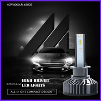 F2-1 Super Bright H8 Car LED Headlight H1 H3 H7 H4 H9 H11 9005 9006 9007 H13 9012 Auto Bulb 80W 8000LM 6500K