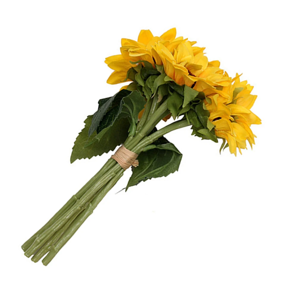 

6 Stems Wedding Simulation Flowers Sunflower Bouquet Lifelike Home Decor Wedding Flowers Faux Arrangement