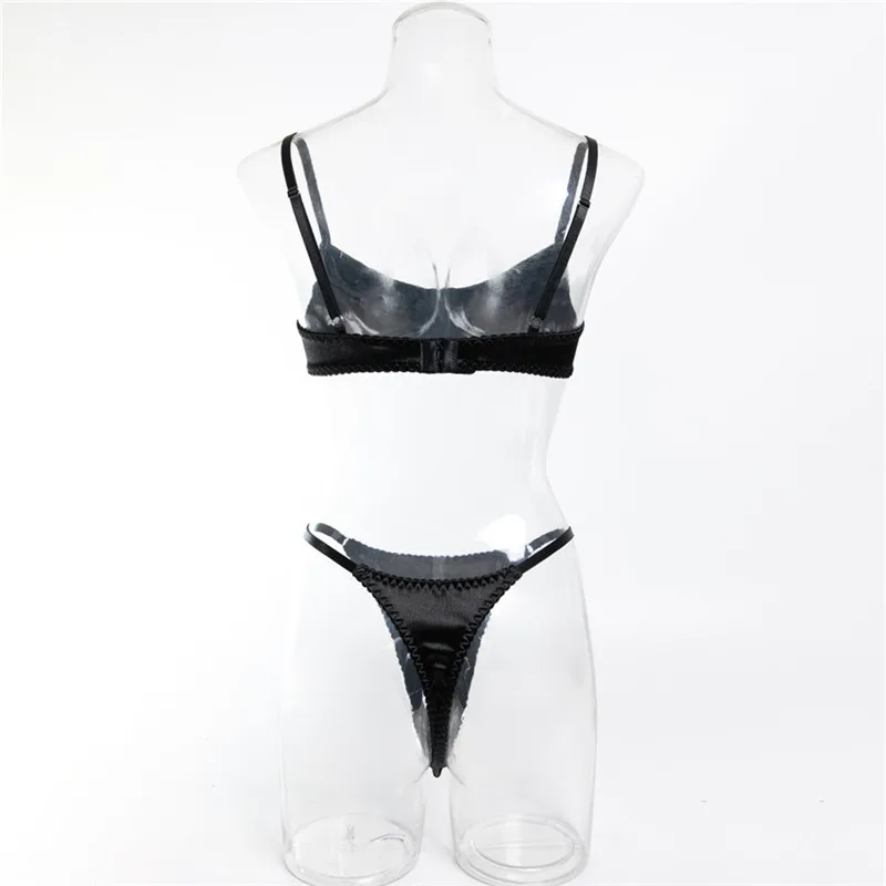 Women Sexy Bra Brief Sets Seamless Solid Black Romantic Lingerie Vintage Thin Underwear Comfortable New Arrival Exotic Sets view 4