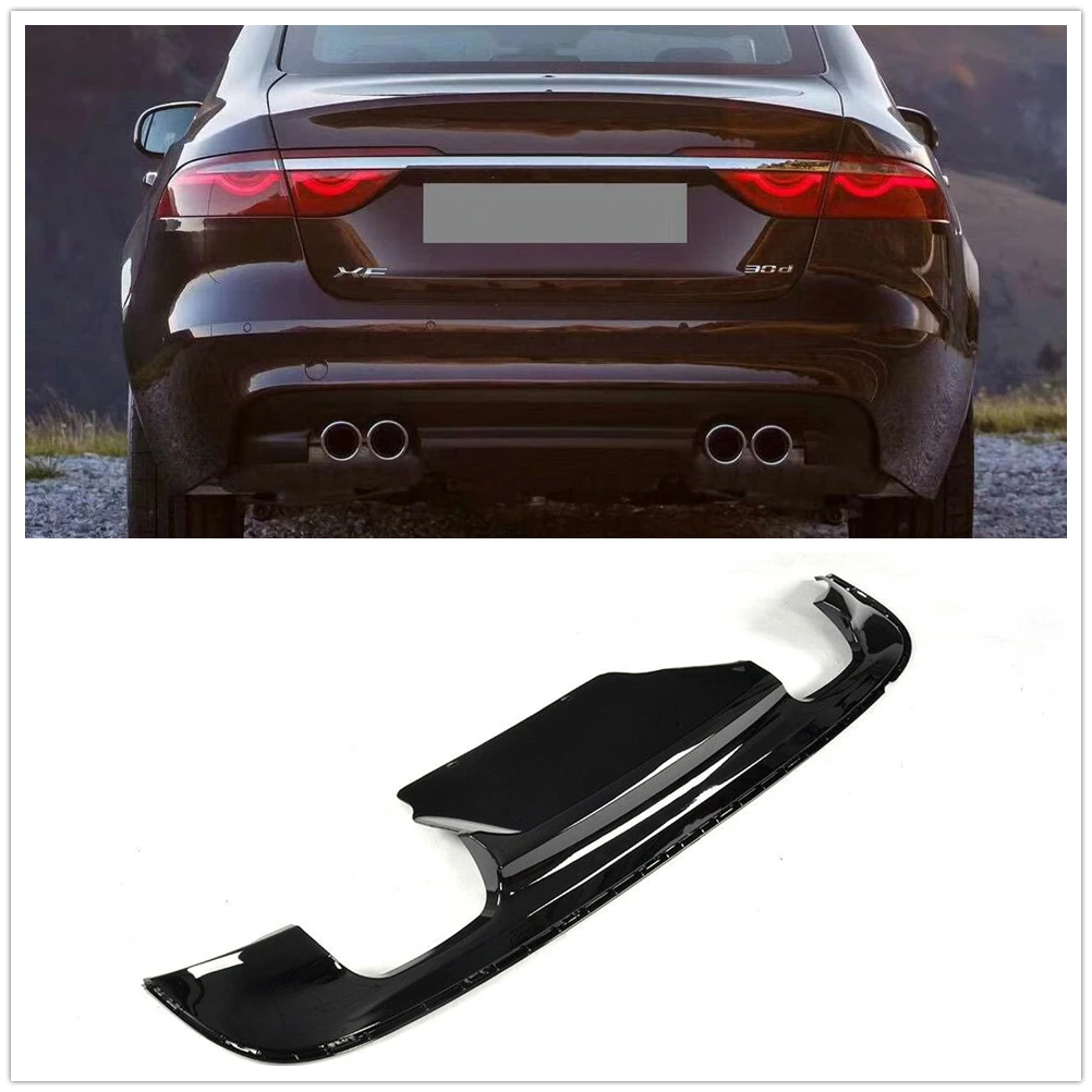 Gloss Black Rear Bumper Diffuser Lip Exhaust Guard Splitter Spoiler Bracket Plate For Jaguar XF 2016-2018 Sedan 4 Door Sport