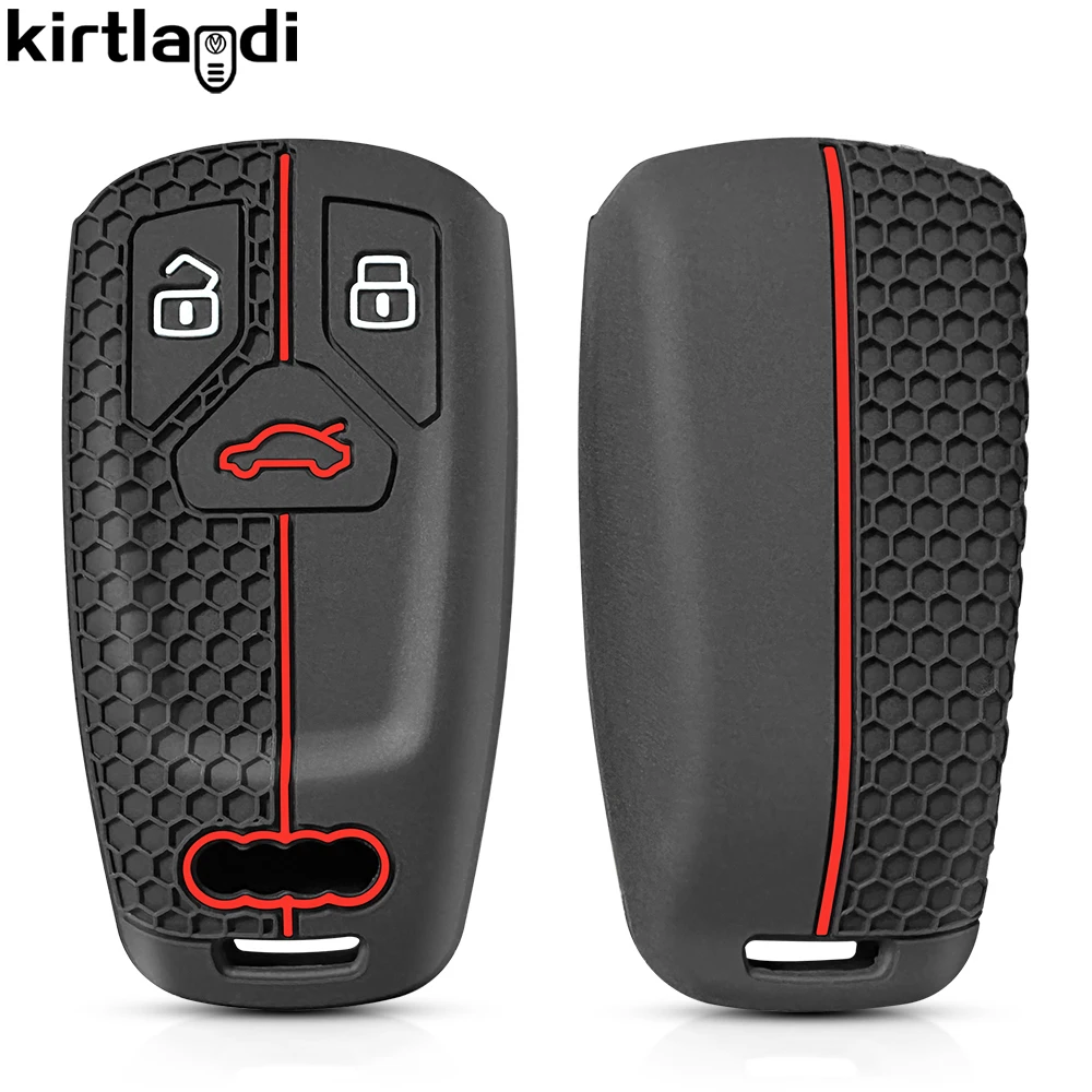 Silicone Remote Key Case Holder For Audi A5 A4 B9 TT Q7 A6 Q5 Sline SQ5 8S 8W 4M S4 S5 S7 TTS TFSI RS Car Key Cover