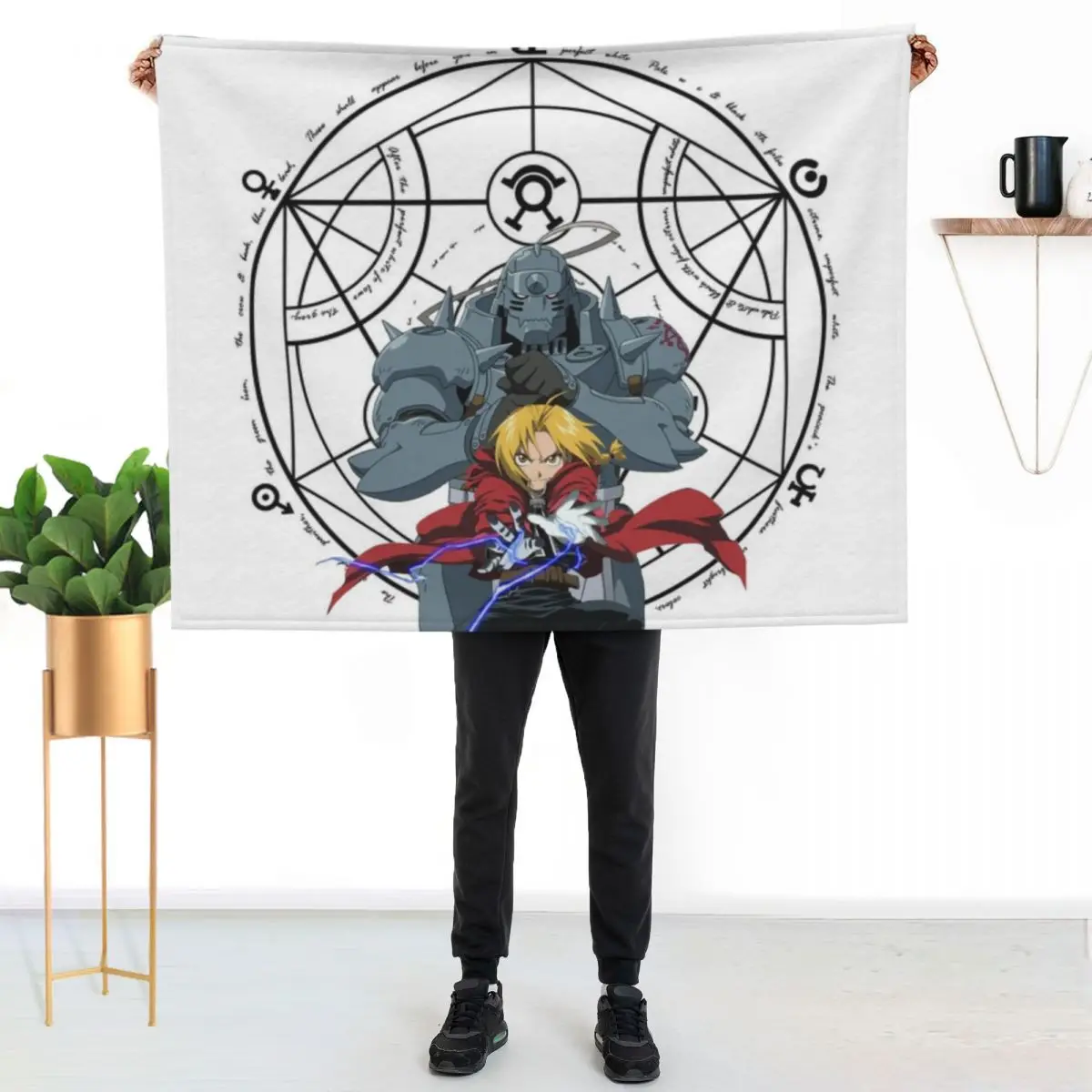 

Full Metal Alchemist - Edward and Alphonse Throw Blanket Cozy Light Blanket for Travel Camping Picnic