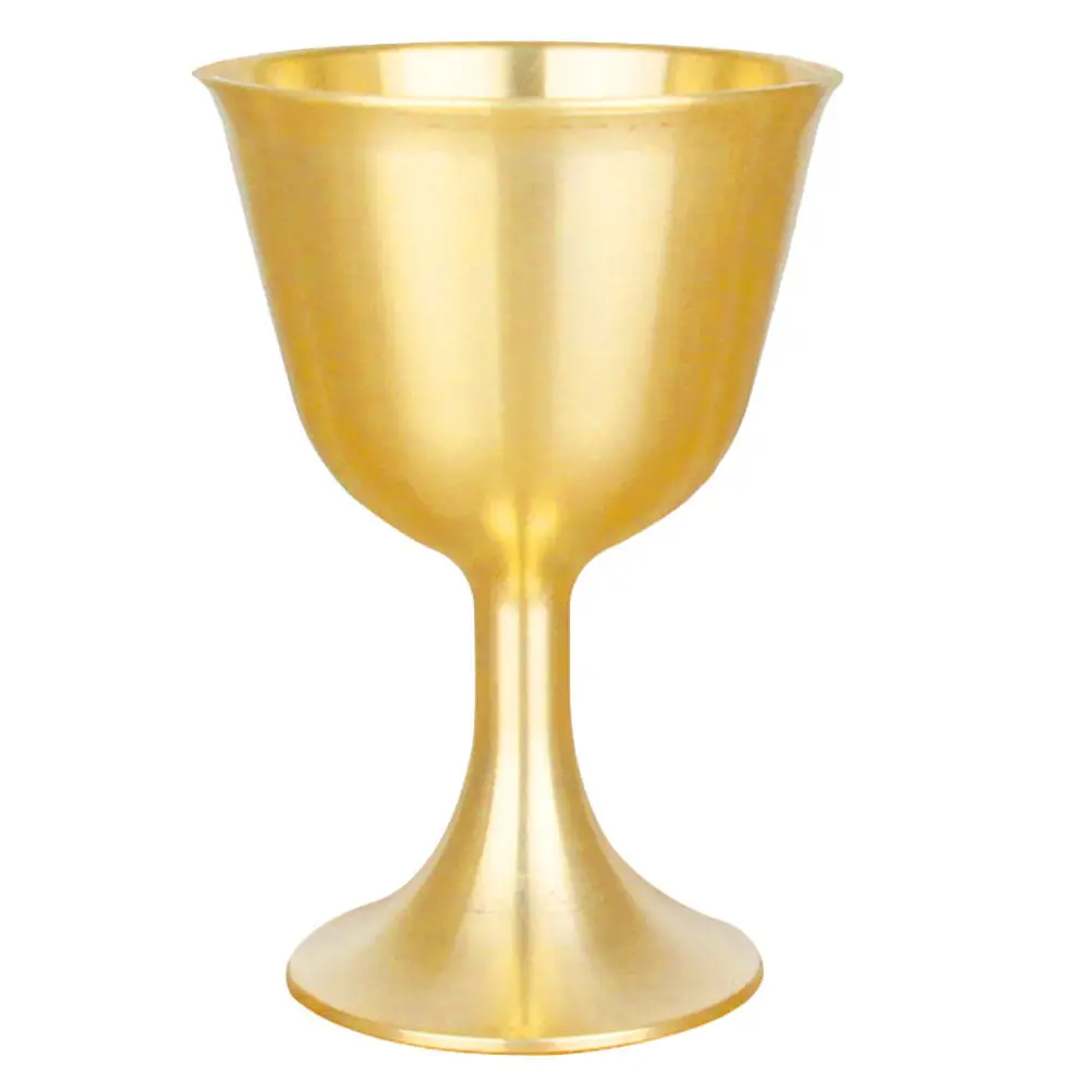 1Pcs Brass Gold Temple Cup Decorative Wine Cup Retro Style Sacred Offering for Wealth God Worship Temple Offerings
