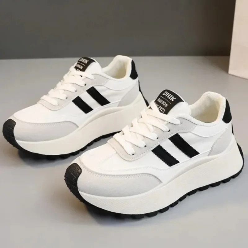 

Luxury Designer Shoes for Women Fashion Platform Sneakers Women's Shoes 2025 Summer Casual Patchwork Leather Vulcanised Shoes