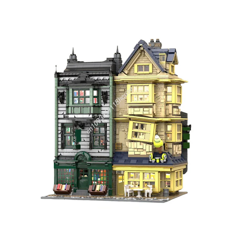 ตัวต่อ MOC ไดแอนอัลลีย์ ฟลอริช บลอตส์ 6438 ชิ้น ของเล่นตัวต่อสถาปัตยกรรม ของขวัญคริสต์มาส ประกอบสร้างสรรค์ ตัวต่อสำหรับเด็ก