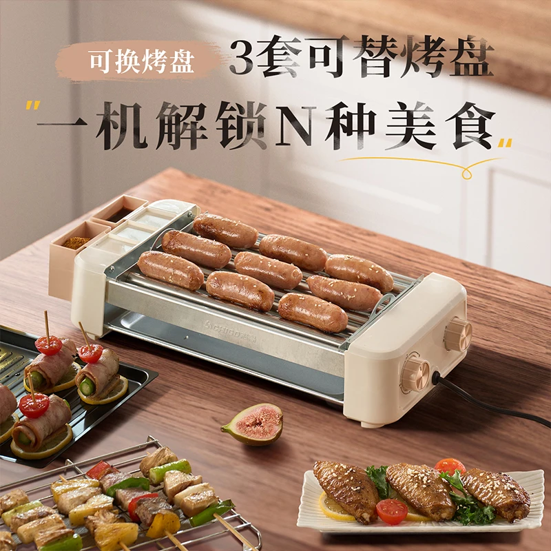 

Multifunctional Sausage Grill Machine Household Small Mini Dormitory Automatic Hot Dog Machine 3-in-1 Grilled Sausage