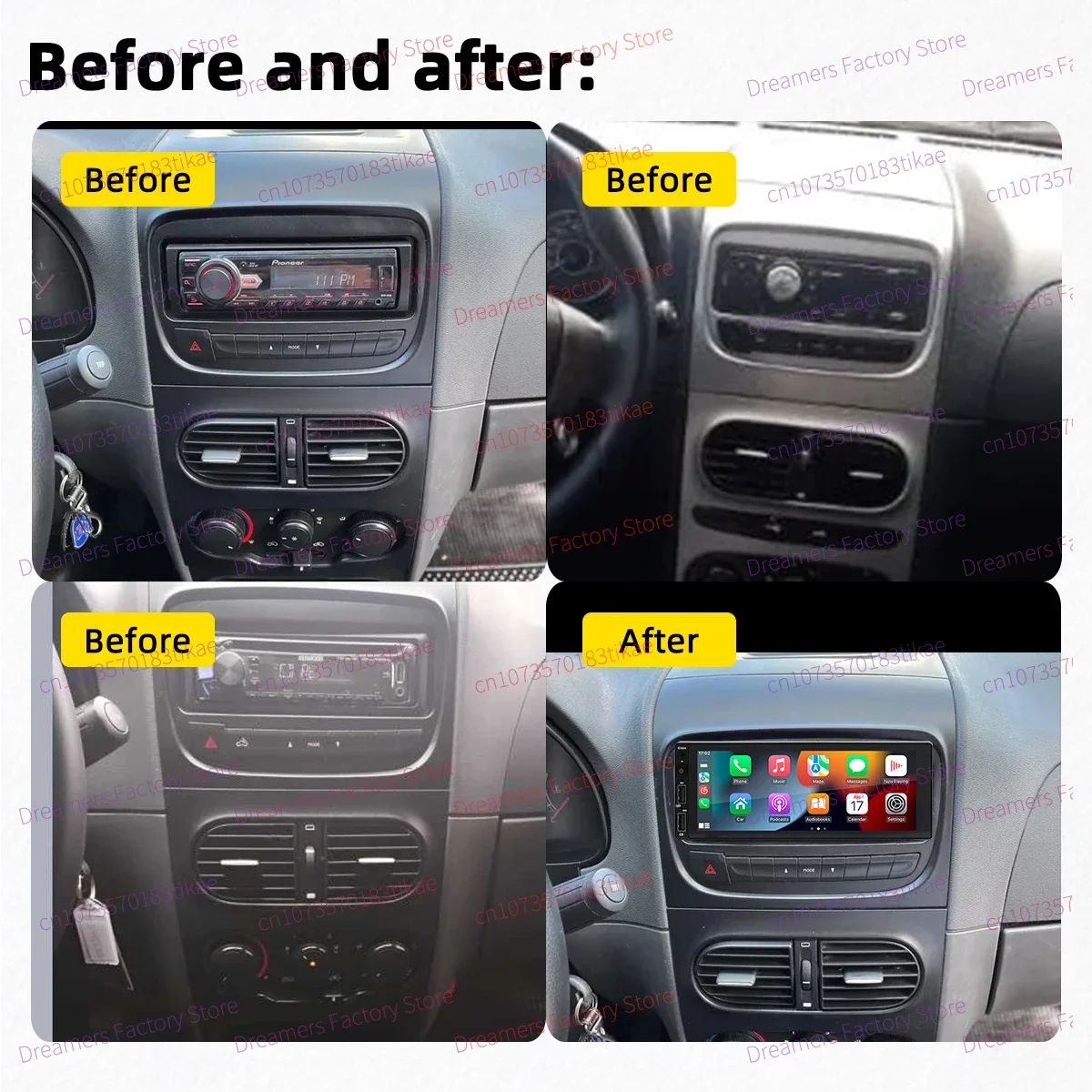 1Din Android Radio for Fiat Strada 2013-2019 Carplay Autoradio Android Auto Stereo 6.86