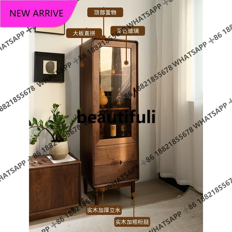 

Простой трехмерный шкаф-витрина для гостиной, стеклянный шкаф для хранения, шкаф для хранения из массива дерева