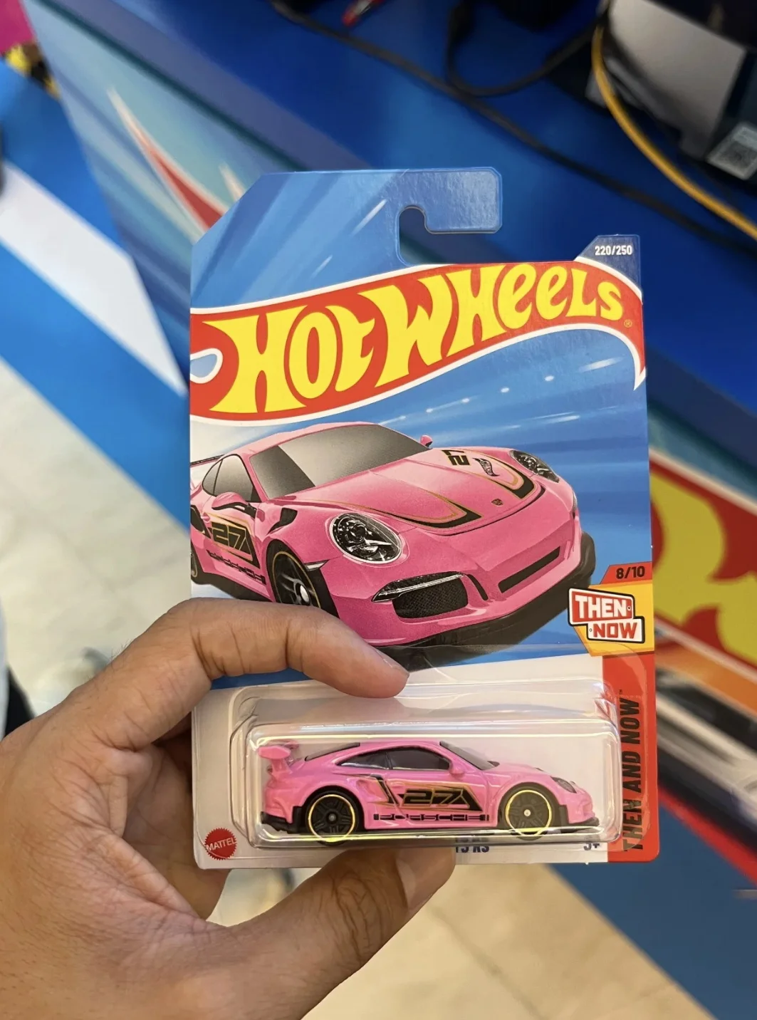 2025 핫휠 케이스 L C4982 # 220 포르쉐 911 GT3 RS 핑크 옛날과 지금 1:64 다이캐스트 모델카 장난감 소년 휴일 선물