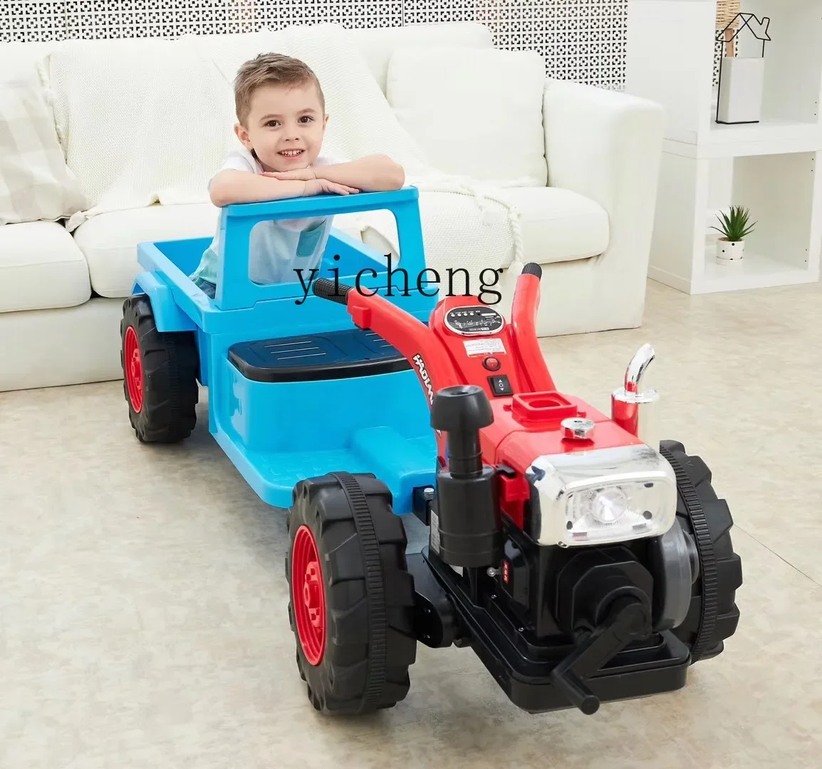 Walking Tractor Electric Toy Car Can Sit Four-Wheel Simulation Children Oversized With Bucket